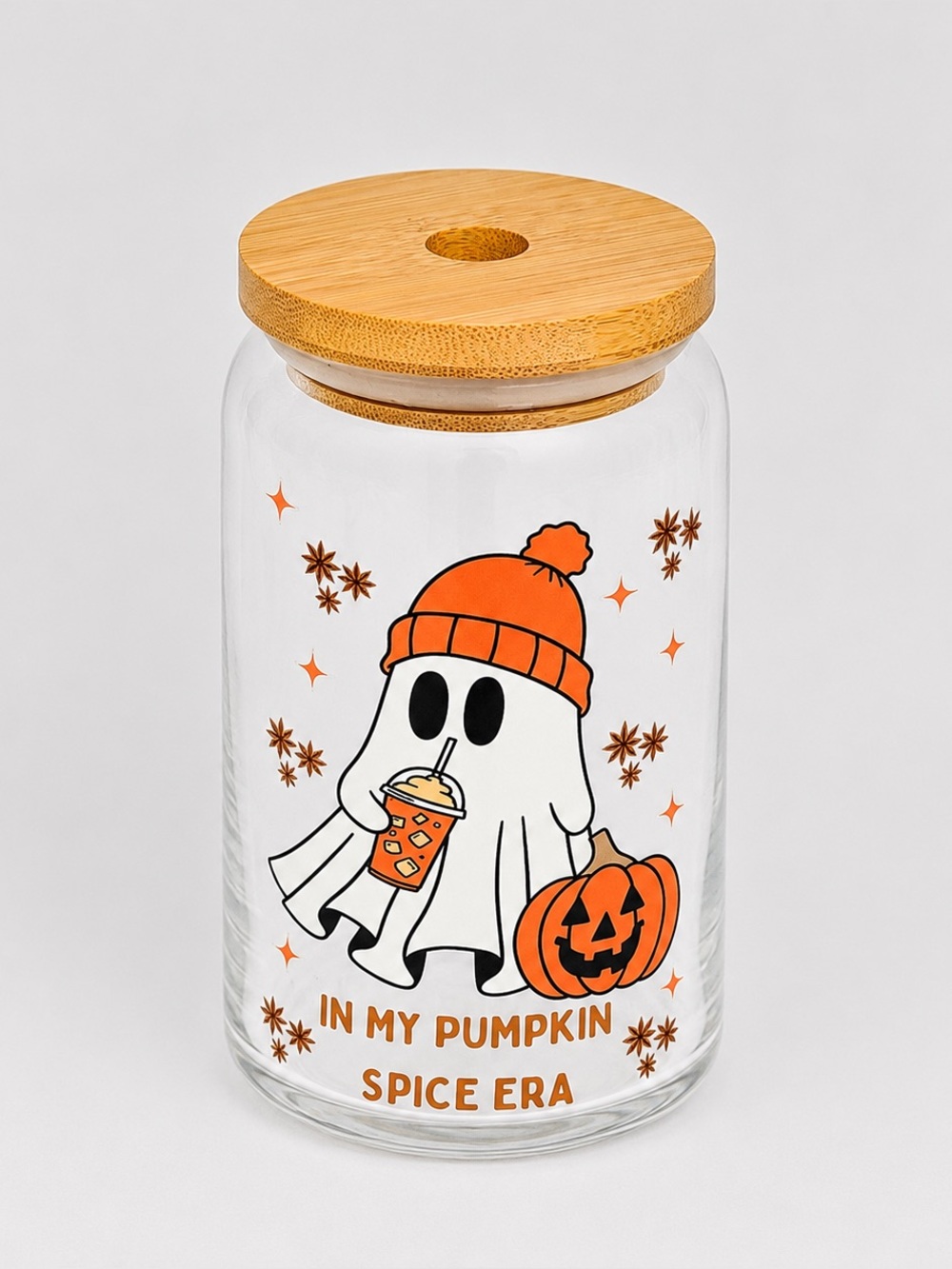 In My Pumpkin Spice Era 16oz Libby Can Glass Tumbler with Bamboo Lid